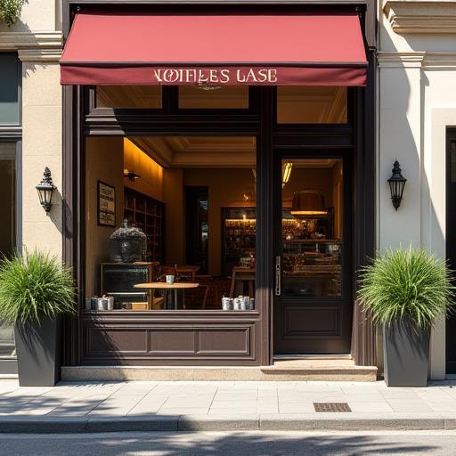 Vue extérieure du café depuis la Rue de la Fontaine à Genève